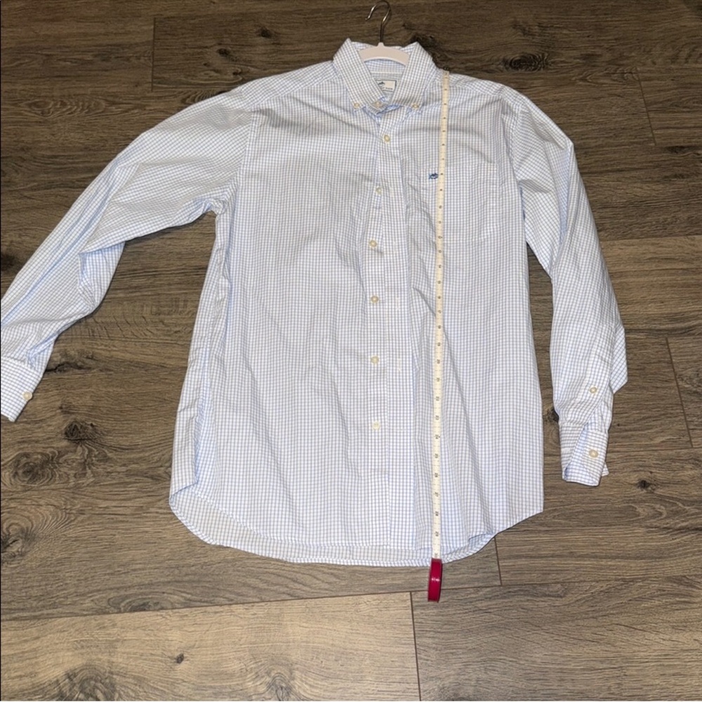 Southern Tide Light Blue Checkered Dress Shirt